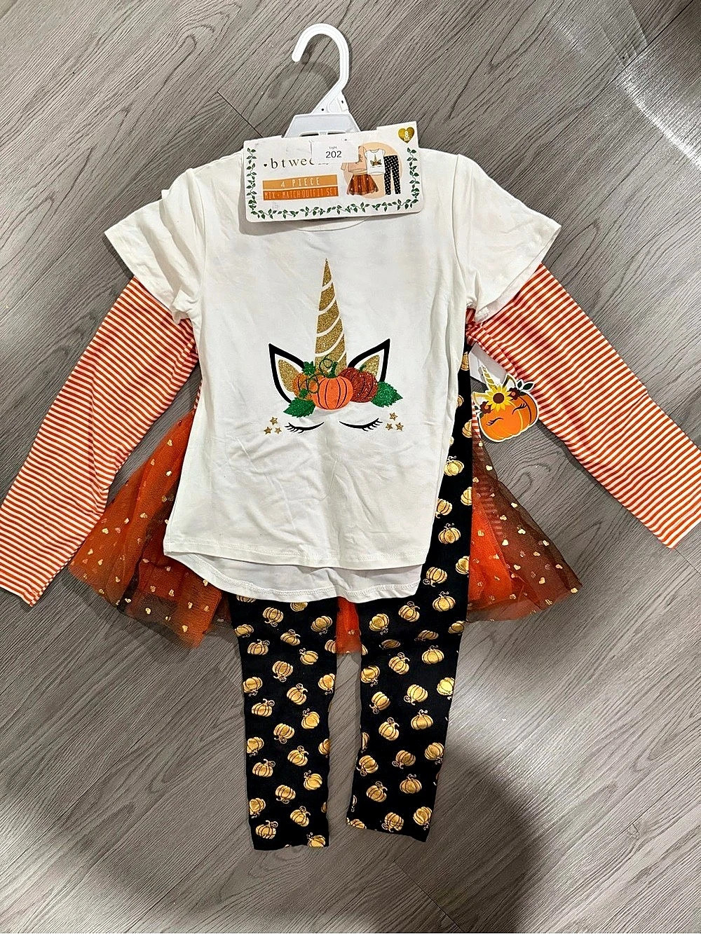 Between Girls size 8Pumpkin Unicorn 4-Piece Set NWT